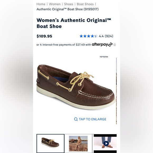 Vintage Sperry Topsiders boat shoes, dark brown, women’s size 9 1/2 medium. - Picture 7 of 7